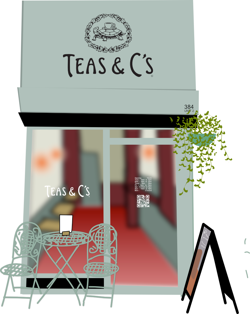 Teas & C's Shop Front Illustration